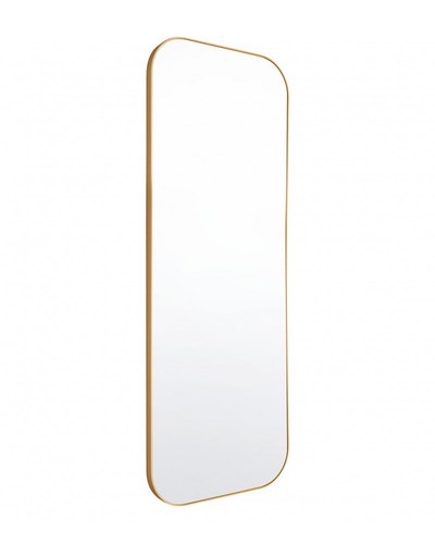 Настенное зеркало в тонкой золотой раме